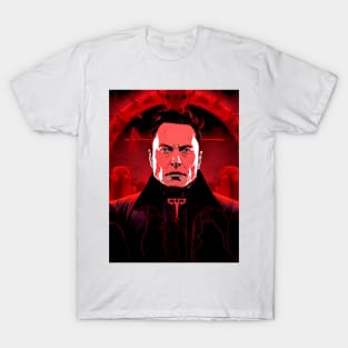 Elon Musk: Evil on a Dark Background T-Shirt